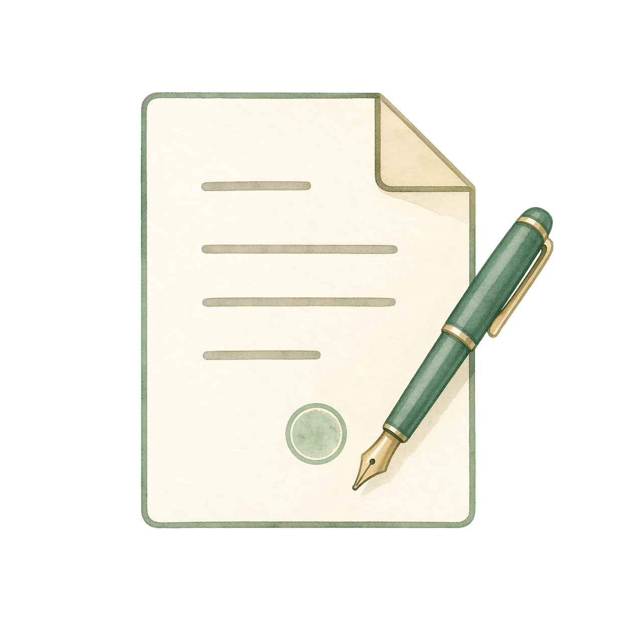 相続登記・名義変更を表す書類のイラスト